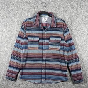 VISSLA Cozy Polar Flannel Shirt Dark Denim Purple Mens Size Small #2080